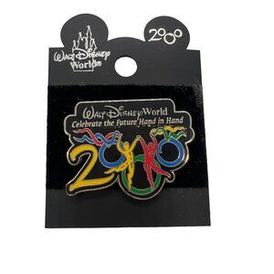 Vintage Walt Disney World 2000 Celebrate The Future Hand In Hand Enamel Pin NEW